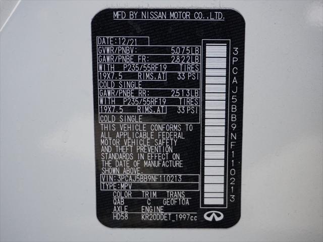 Photo of 2022 Majestic White INFINITI QX50