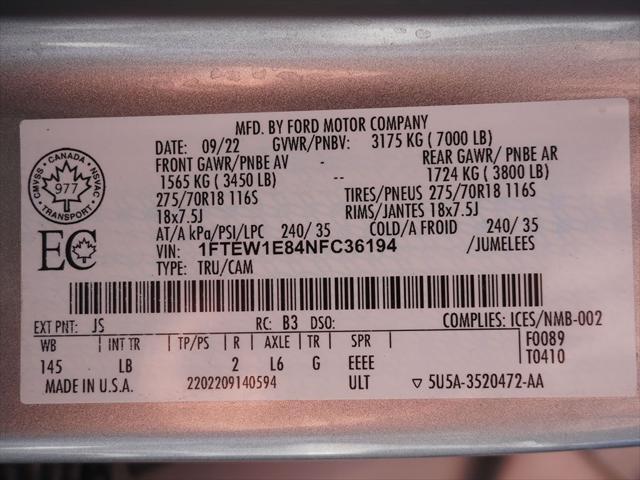 Photo of 2022 Iconic Silver Metallic Ford F-150