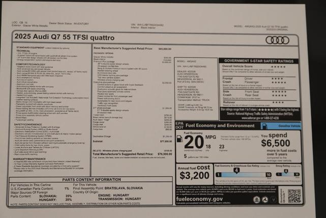 Photo of 2025 Glacier White Metallic Audi Q7