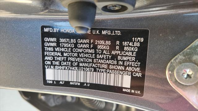 Photo of 2020 Sonic Gray Pearl Honda Civic