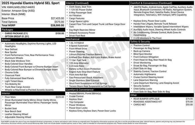 Photo of 2025 Amazon Gray Hyundai ELANTRA HEV