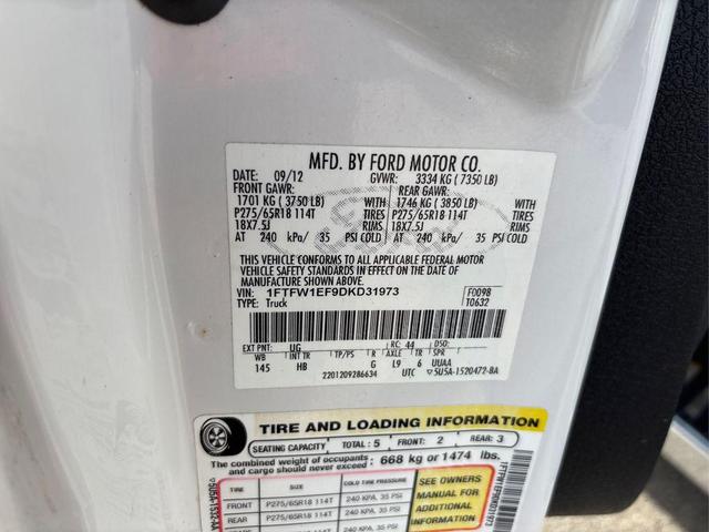 Photo of 2013 White Platinum Clearcoat Metallic Ford F-150