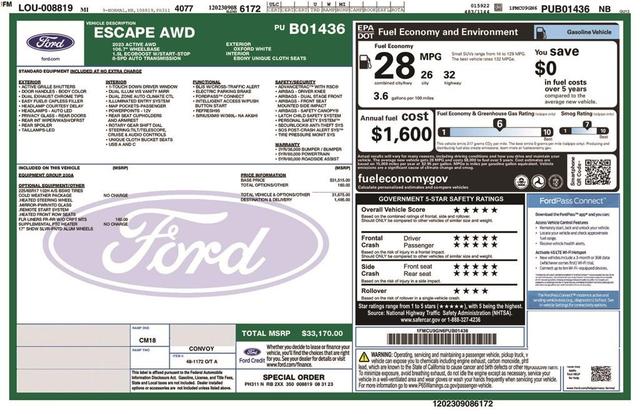 Photo of 2023 Oxford White Ford Escape