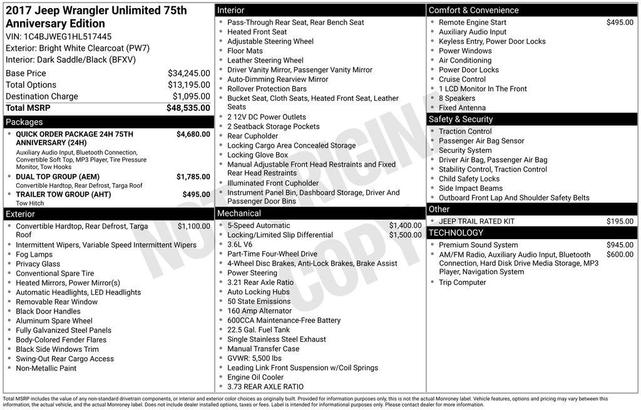 Photo of 2017 Bright White Clearcoat Jeep Wrangler Unlimited