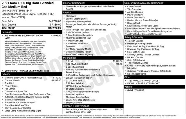 Photo of 2021 Diamond Black RAM 1500