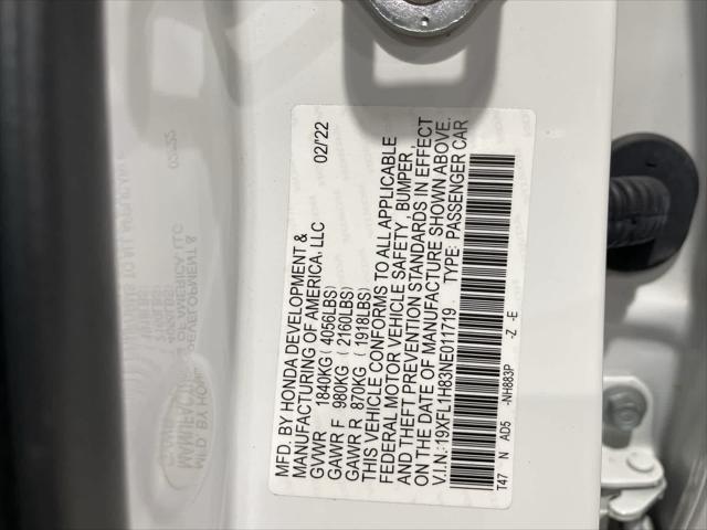 Photo of 2022 Platinum White Pearl Honda Civic