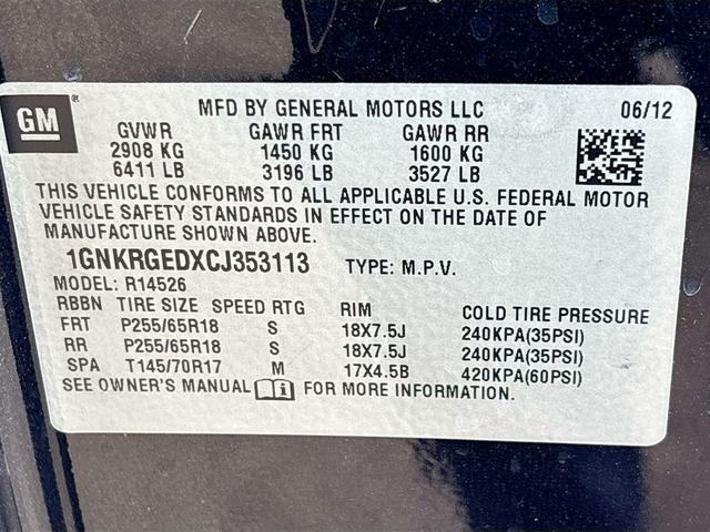 Photo of 2012 Black Granite Metallic Chevrolet Traverse