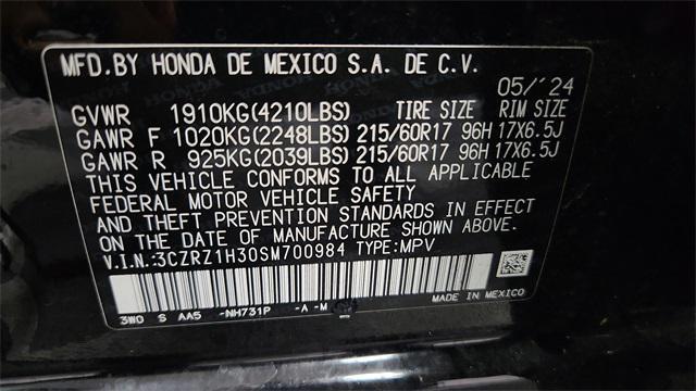 Photo of 2025 Crystal Black Pearl Honda HR-V