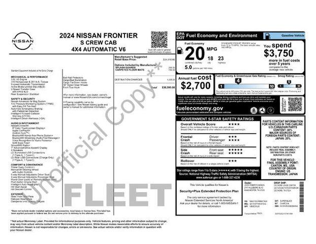 Photo of 2024 Super Black Nissan Frontier