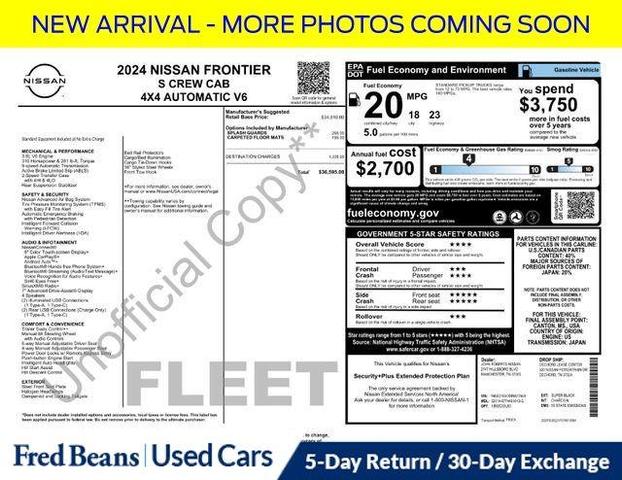 Photo of 2024 Super Black Nissan Frontier