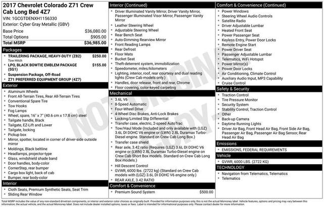 Photo of 2017 Cyber Gray Metallic Chevrolet Colorado