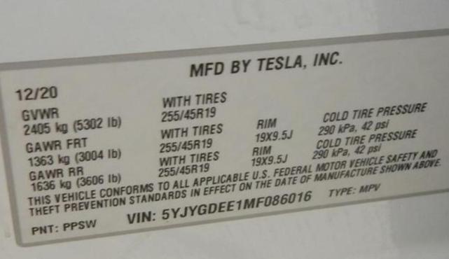 Photo of 2021 Pearl White Multi Tesla Model Y
