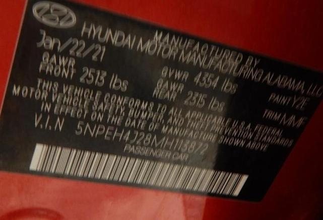 Photo of 2021 Calypso Red Hyundai SONATA