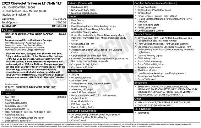 Photo of 2023 Mosaic Black Metallic Chevrolet Traverse
