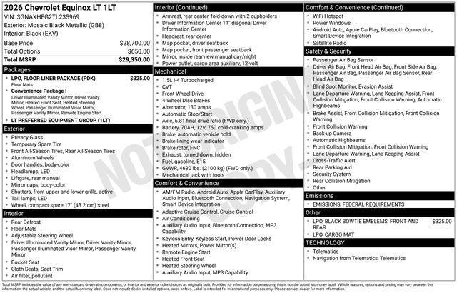 Photo of 2026 Mosaic Black Metallic Chevrolet Equinox
