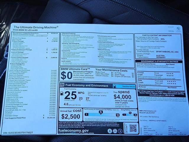 Photo of 2026 Mineral White Metallic BMW X5