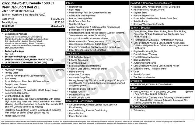 Photo of 2022 Northsky Blue Metallic Chevrolet Silverado 1500