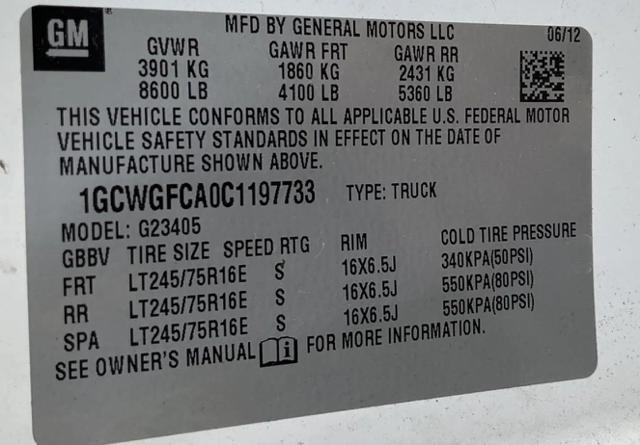 Photo of 2012 White Chevrolet Express 2500