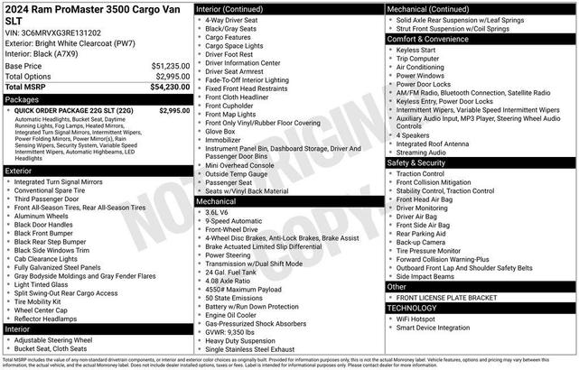 Photo of 2024 Bright White Clearcoat RAM ProMaster 3500