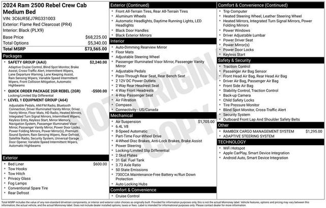 Photo of 2024 Flame Red Clearcoat RAM 2500