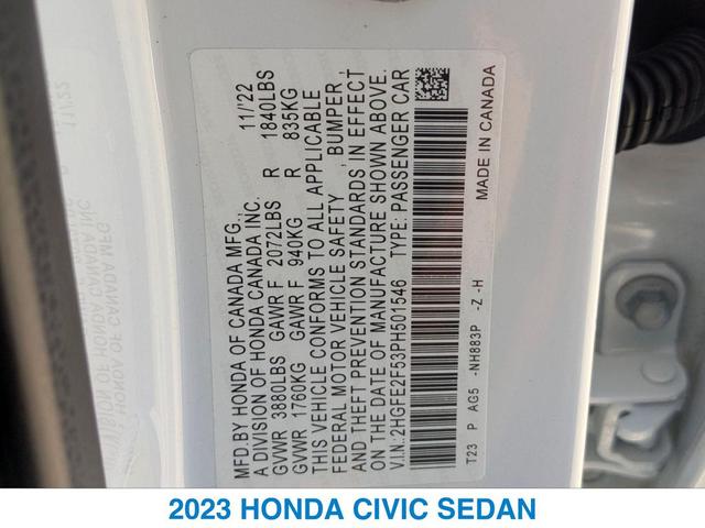 Photo of 2023 WHITE Honda Civic