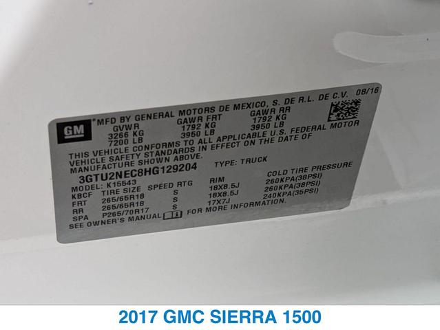 Photo of 2017 WHITE GMC Sierra 1500