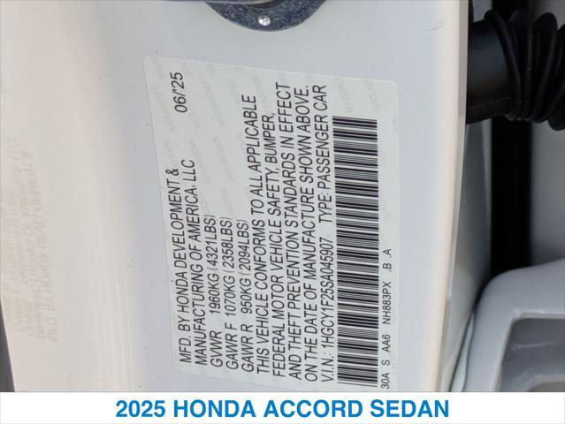 Photo of 2025 Platinum White Pearl Honda Accord