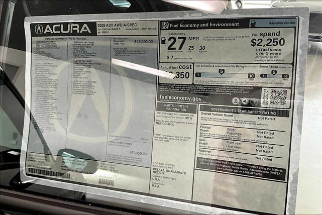 Photo of 2025 Crystal Black Pearl Acura ADX