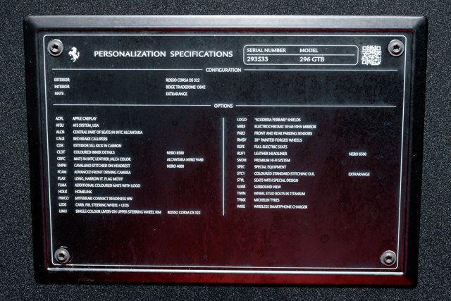 Photo of 2023 Rosso Corsa Ferrari 296 GTB