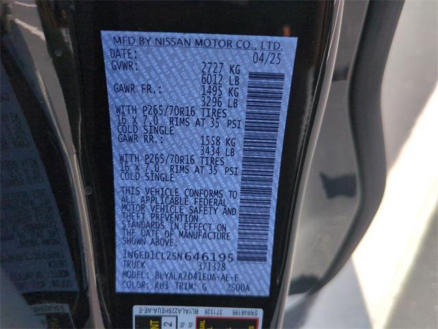 Photo of 2025 Super Black Nissan Frontier