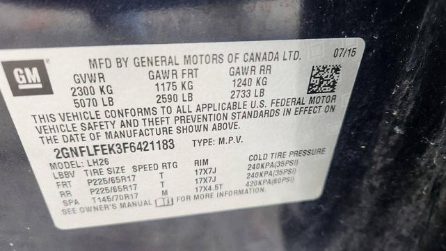 Photo of 2015 Blue Velvet Metallic Chevrolet Equinox