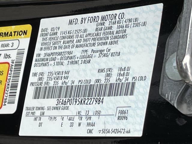 Photo of 2019 Agate Black Ford Fusion