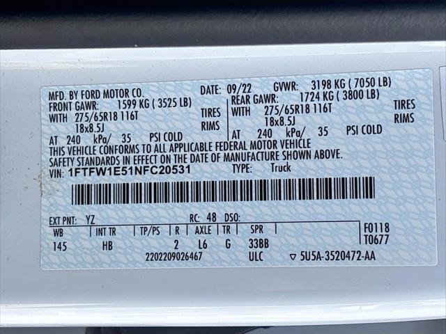Photo of 2022 Oxford White Ford F-150