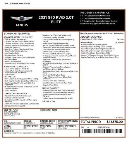 Photo of 2021 Mallorca Blue Genesis G70