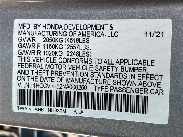 Photo of 2022 Lunar Silver Metallic Honda Accord Hybrid