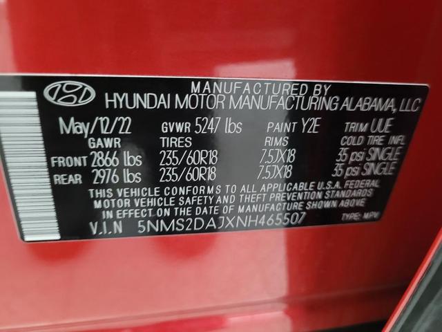 Photo of 2022 Calypso Red Hyundai SANTA FE
