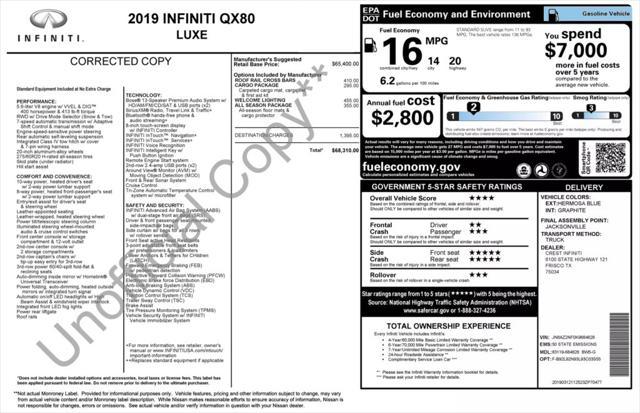 2019 Infiniti QX80