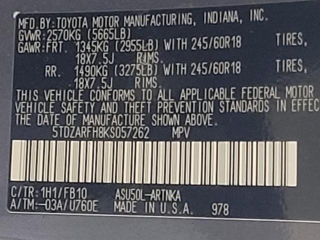 Photo of 2019 Predawn Gray Mica Toyota Highlander
