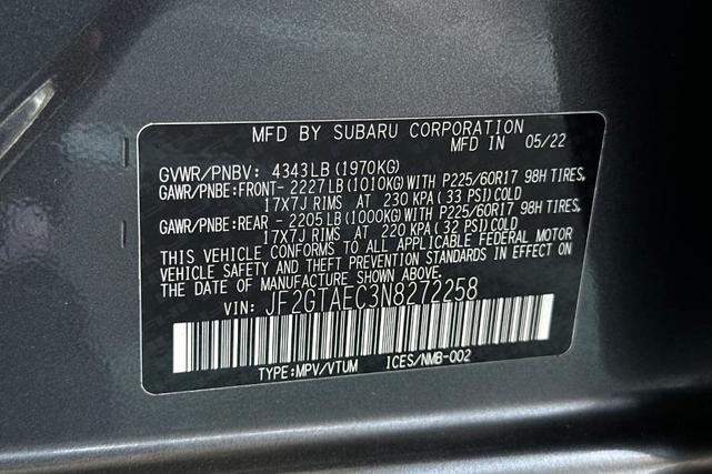 Photo of 2022 Magnetite Gray Metallic Subaru Crosstrek