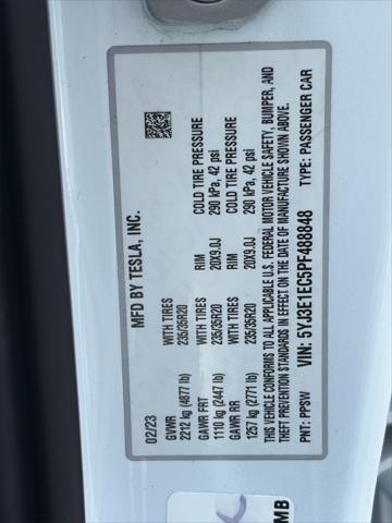 Photo of 2023 Pearl White Multi-Coat Tesla Model 3