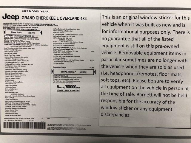 Photo of 2022 Bright White Clearcoat Jeep Grand Cherokee L