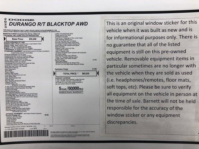 Photo of 2023 White Knuckle Clearcoat Dodge Durango