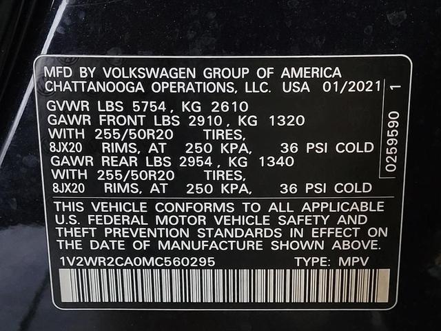 Photo of 2021 Deep Black Pearl Volkswagen Atlas