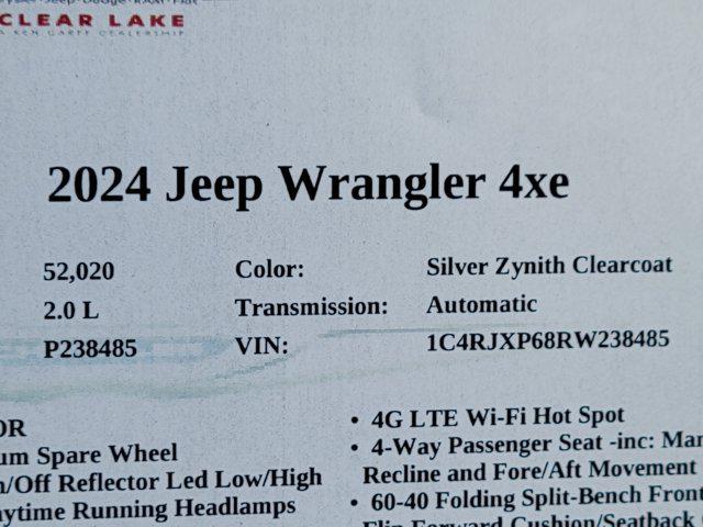 Photo of 2024 Silver Zynith Clearcoat Jeep Wrangler 4xe