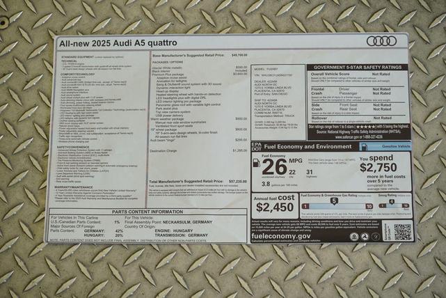 Photo of 2025 Glacier White Metallic Audi A5