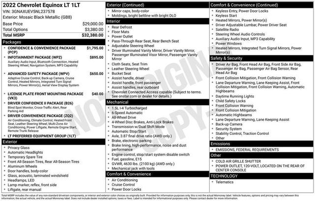 Photo of 2022 Mosaic Black Metallic Chevrolet Equinox