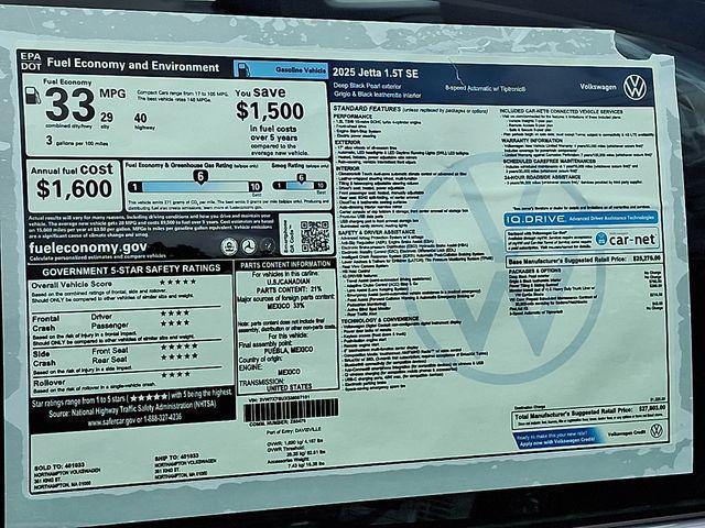 Photo of 2025 Deep Black Pearl Volkswagen Jetta
