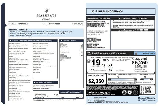 Photo of 2022 Nero Ribelle Metallic Maserati Ghibli