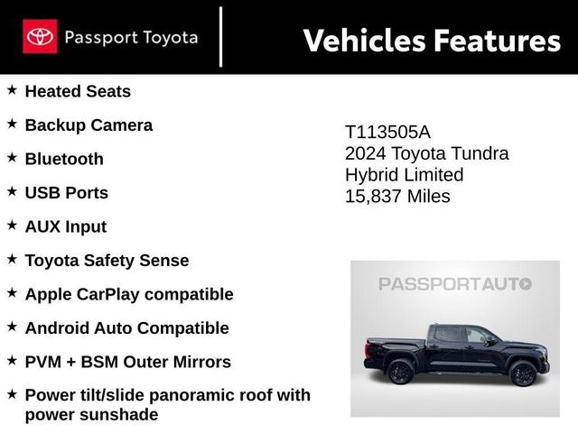 Photo of 2024 Midnight Black Metallic Toyota Tundra Hybrid