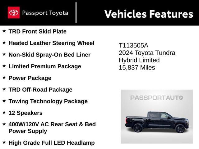 Photo of 2024 Midnight Black Metallic Toyota Tundra Hybrid
